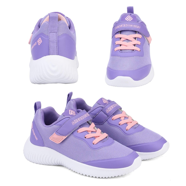 [EZ-Ons BreezeRunners] Breathable And Lightweight Kids Running Sneakers - PURPLE PINK - 5